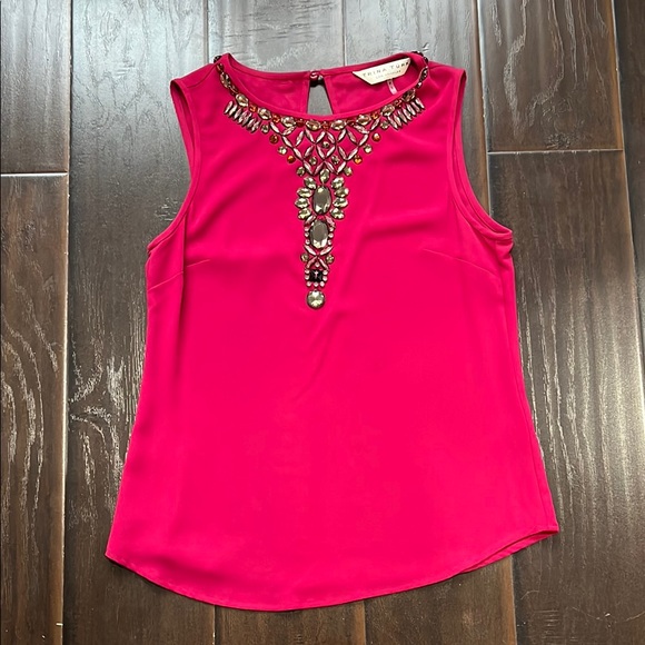 Trina Turk Pink Jeweled Top, size M - Picture 1 of 6